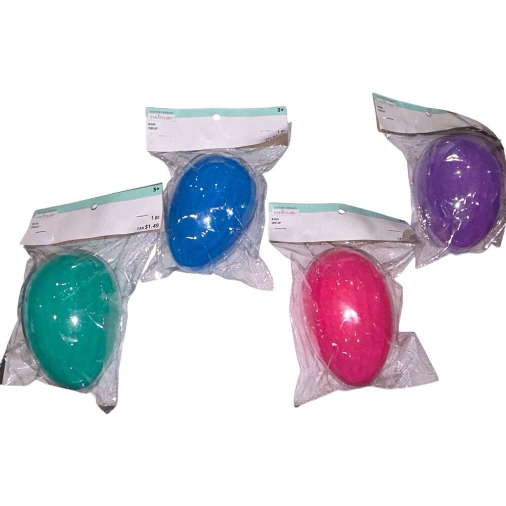 4x Creatology Multicolor See-Through Giant Easter Eggs 4" Each